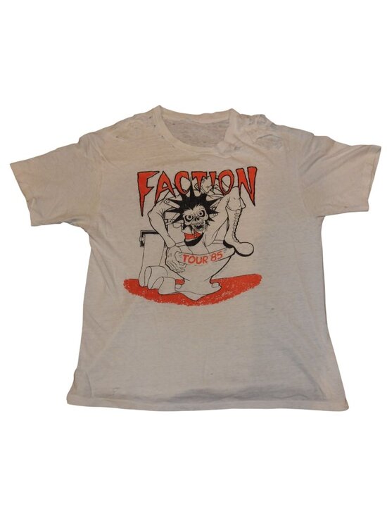 No Brand Other - Vintage 1985 Faction Punk Rock Music Tour Single Stitch T-Shirt Medium Thrashed